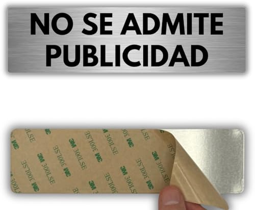 LEIASA | Señal No Se Admite Publicidad - 5x18 cm - Aluminio - Sin Anuncios | Cartel No Publicidad Buzón, Placa Prohibido Folletos, Rótulo Aviso Propaganda, Adhesivo Panfletos, Pegatina Buzoneo Correo