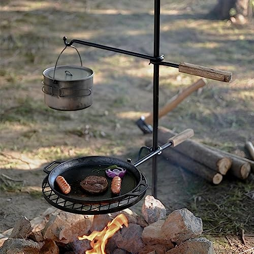 GeRRiT Griglia girevole da appendere per falò, griglia su braciere, supporto per pentole per barbecue per esterni, lunghezza 121,9 cm