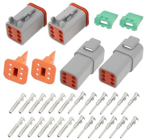 ECSiNG 2 set di connettori elettrici impermeabili a 6 pin DT04-6P DT06-6S compatibili con Deutsch compatibile con spina sigillata DT Series 6P Automotive