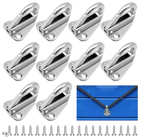 RUNYU 10 ganchos para lonas, ganchos de red, ganchos de acero inoxidable, ganchos para colgar lonas, ganchos de resorte para remolques, ganchos de barco, accesorios de yate, ganchos para ropa