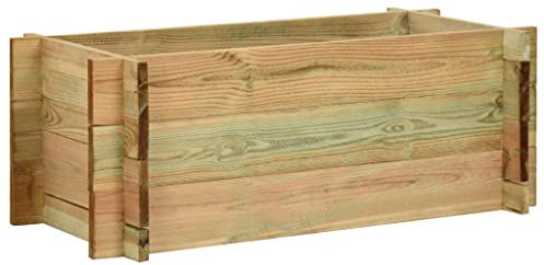 Gecheer Jardinière Surélevée pour Légumes Bois de pin imprégné 80 cm, Bac de Plantation pour Cultiver Fleurs Herbes Plantes, Lit Surélevé Potager pour Terrasse Balcon Extérieur