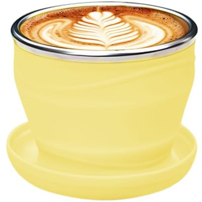 Bsbkoj Foldable Cups for Travel, Lightweight 180ml Foldable Coffee Mug, 2.99x2.87 Inches Space-Saving Water Cup for Home, Outdoor Camping, Hiking, Backpacking