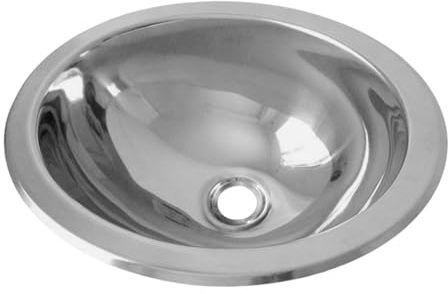 Lavabo ovale peu encombrant en acier inoxydable robuste pour camping-car et yacht, installation facile