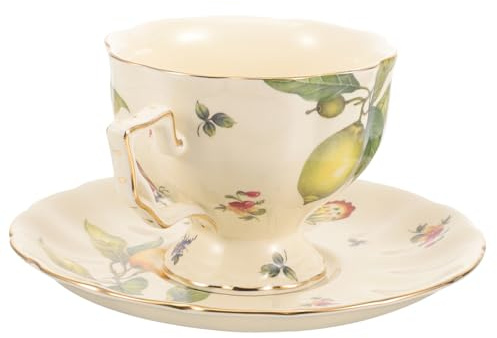 ELAYARD Tazas De Café Taza De Capuchino De Agua De Cerámica De y Platillo Para Tomar Café