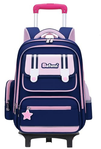 LuminescentDream Rucksacktrolley zum,Rucksack mit Rollen,Teens Trolley Rucksack,Schulranzen Detach,Mehrfarbig,Wasserdichter,mit Trolleyfunktion,für Schule und Reise,für Jungen Mädchen,für 1-6. klasse