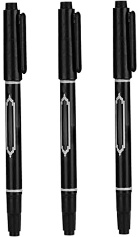 Tattoo Marker Stift, 3pcs 5, 39 Zoll Fine Point Hautmarkierungsstift, doppelte, wasserdichte Körpertintenstift für temporäre Tätowierungen, einfach zu verwenden und zu entfernen (schwarz)
