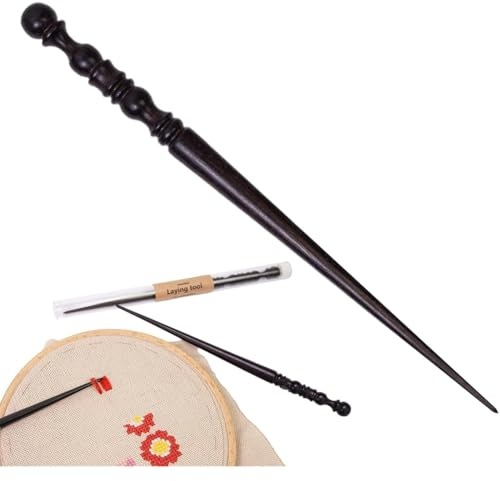 Wzxksoac Laying Tool for Needlepoint Quilting Thread Guide Wooden Handheld Pressing Aid for Studio, Home, and Travel