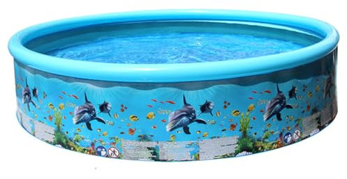 Didiseaon Piscine été Rigide Ronde pour Garçon Fille Aquatique Coloré PVC Pataugeoire Ludique pour Garçons et Filles Jeu de Natation Extérieur