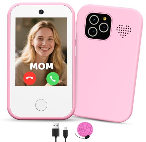 CHAKEYAKE Kinder-Smartphone, 4G entsperrtes Kinder-Handy mit 7,1 cm (2,8 Zoll) HD-Touchscreen, Kleinkind-Handy mit Dual-Kameras, MP3-Player, Taschenlampe, Lernspiele, Geburtstagsgeschenk für Mädchen