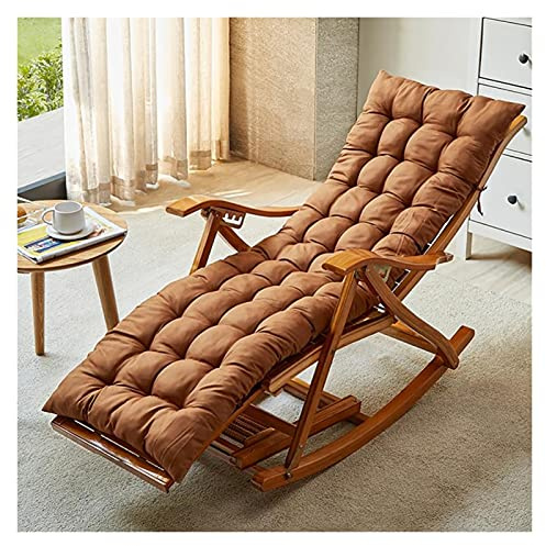 3-in-1 Bambus-Klappsessel Vintage Outdoor Schaukelliege mit Polster Faltbare Sonnenliege & Gartenstuhl Bequeme Tragbare Entspannungsmöbel