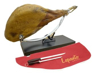 FERRETERIA LEPANTO Jamonero Basculante, Jamonero Serrano, Soporte jamonero basculante, jamonero Profesional (Set Burdeos)