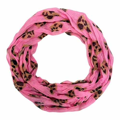Leopard Herz Seide Loop Farbverlauf Frühling Rundschal Sommer Herbst Leicht Schal Stola Heart Leo
