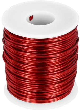 QUARKZMAN Kupferlackdraht 1mm, 18 AWG, isolierter bis 155°C Kupferdraht, Lackdraht für Transformatoren, Handwerk, Elektrik und DIY, Rot (453G）