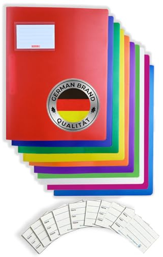 Brunnen stabile Plastik Schnellhefter FACT!pp 10er Set für Format A4, rot, blau, grün, gelb, orange, lila, pink, hellgrün, azurblau und weiß/transparent | Inklusive 10 zusätzliche Namensschilder