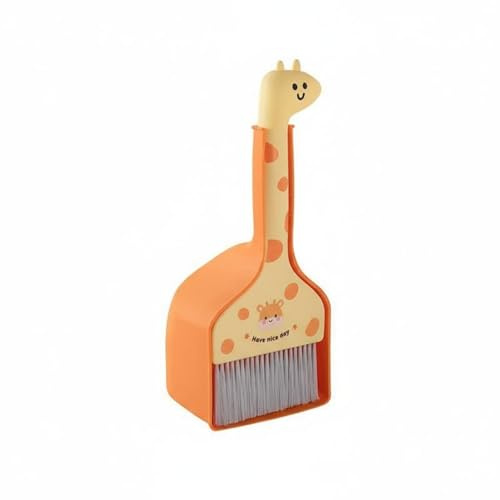 predolo Ensemble Balai et Pelle pour Enfant Jeu D'imitation Balayette et Pelle Dessin Animé Développe la Motricité Jouet de Nettoyage pour Tout-Petit , Jaune+Orange