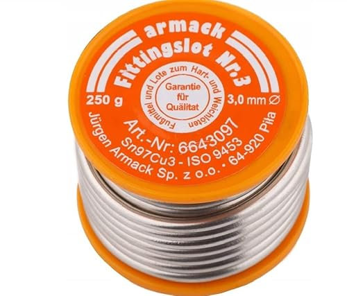 OEM étain pour soudure raccords eau potable ø no.3 (97 % , 3 % de l'étain en cuivre ø 250 mm = 3G (sans ploMB), orange, 6643097