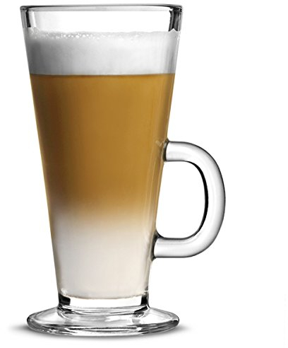 bar@drinkstuff City Latte Glasses 10oz / 280ml 15cm - Set of 4 - Tall Glasses in Gift Box