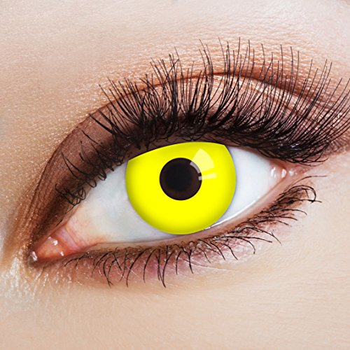 lentilles de contact aricona lentilles de couleur - lentilles de contact jaune vif - lentilles de contact colorées sans courant pour votre costume d'Halloween - sans correction