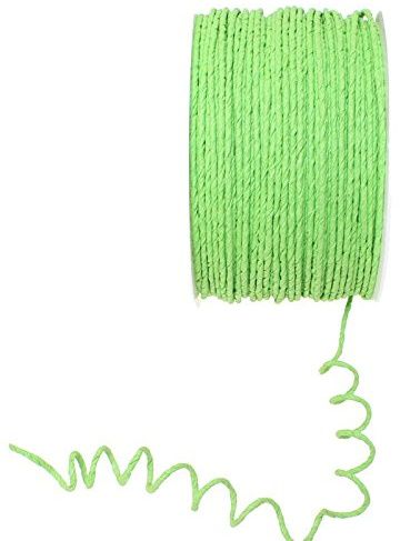 Floral-Direkt 100m Papierdraht D 2mm Papierdekodraht Papierkordel auf Spule, Farbe:apfelgrün