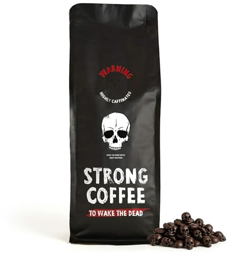 Strong Coffee to Wake the Dead – Ultra High Caffeine, Intense Bold Flavour, Dark Roast, Powerful Energy Boost (500g, Beans)