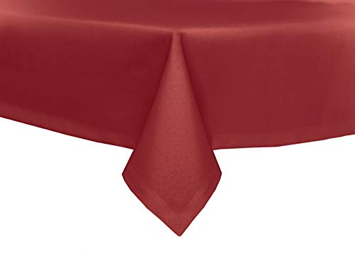 texpot Gartentischdecke 90 x 90 cm in Rot mit Leinen Optik Lotuseffekt Fleckschutz Bügelfrei Tischdecke
