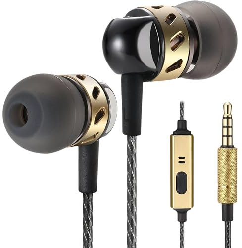 Betron AX5 Wired In-Ear Earphones with Microphone, Noise Isolating, Deep Bass, 3.5mm Jack