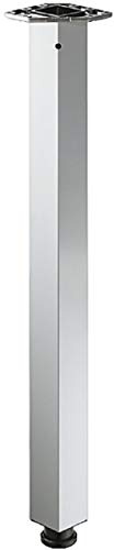 Gedotec Möbelfuß Edelstahl-Optik Tischbein höhen-verstellbar +25 mm Tischfuß eckig - H1870 | Fuß mit Höhe: 705 mm | Tragkraft bis 100 kg | Profil 60 x 60 mm | 1 Stück - Möbel-Bein für schwere Lasten
