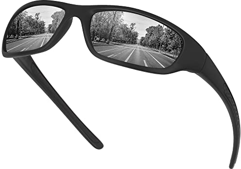 Vimbloom Occhiali da sole Polarizzati da Uomo e Donna Sportivi UV400 Protezione Montatura in Leggera per Guidare, Andare in Bici, Pescare, Ciclismo, Golf VI367 (Nero opaco)