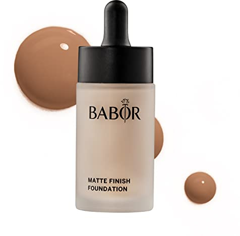 BABOR MAKE UP Matte Finish Foundation, leichte & mattierende Foundation mit Serum, mittlere bis hohe Deckkraft, kaschiert Unregelmäßigkeiten, 30 ml
