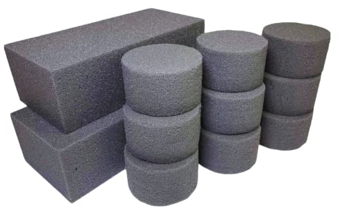Silk Flower Warehouse 2 Dry Bricks & 9 Dry Sec Cylinders. Bricks for Silk & Artificial Flowers with Floral Foam. Floral Foam Block Sponge for Weddings & Florist Floral Arrangements Craft Supplies