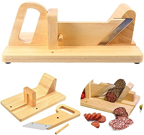 Wurst Schneider, Holz Wurstschneidemaschine und Speckschneidemaschine, Ergonomischer Griff & Scharfe Klinge Wurst Schneider