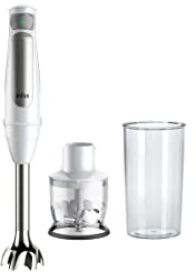 Braun MultiQuick 7 MQ 7020 WH Batidora de Mano 1000W, Pie Extraíble Acero Inoxidable, Tecnología PowerBell VPlus, Juego 2 Accesorios, Blanco