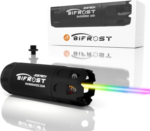 ACETECH Airsoft Tracer Einheit Bifrost 14mm CCW Negativgewinde M14- zu M11+ geeignet für grüne/Gel BBS, LED RGB/Leucht (Bifrost Black - RGB Tracer)