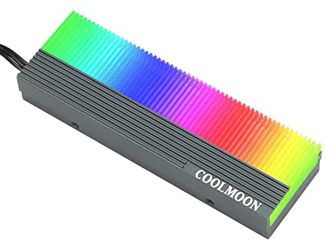 Luqeeg 5V ARGB Dual Interface NVMe M.2 Dissipatore SSD Cooler per Unità SSD M.2 2280, con Pad Termico, Retroilluminazione RGB