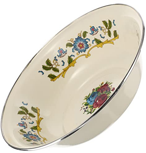 Cabilock Ciotola Vintage Smaltata 30 Cm Bacinella Per Zuppa Contenitore Con Coperchio Maniglia Facile Da Usare Enamelware Della Cucina Multifunzione Per Casa E Ristorante