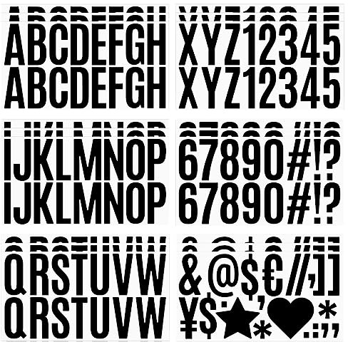 Zayookey 18 Blatt Selbstklebende Buchstaben Aufkleber 3 Zoll Buchstaben Nummern Aufkleber Groß Alphabet Nummern Aufkleber Letter Number Stickers für DIY Scrapbooking Briefkästen Schilder (SchwarzB)