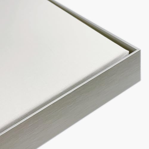 Akfado Floating Frame for 36x48 Canvas Paintings Prints, 1.5” Deep DIY Metal Floater Frame for Portrait Landscape Oil Paintings Art Show Gallery Wall Home Office Living Room Decor (Silver)