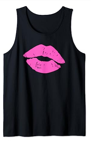 pinker Kussmund I pinke Lippen I Lippenstift I 80er Jahre Tank Top