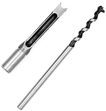 KhUKhu HSS-Spiralbohrer, Holzbearbeitungs-Bohrwerkzeug-Set, quadratischer Schneckenbohrer, Stemmmeißel, Bohrer-Set, quadratisches Loch, verlängerte Säge, 6,0 mm ~ 16 mm (Größe: 9,5 mm)