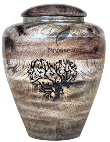 Prime Art Urne Funéraire en Bois pour Cendres Humaines et Animaux - Taille M (130 cu/pouce), Cœur
