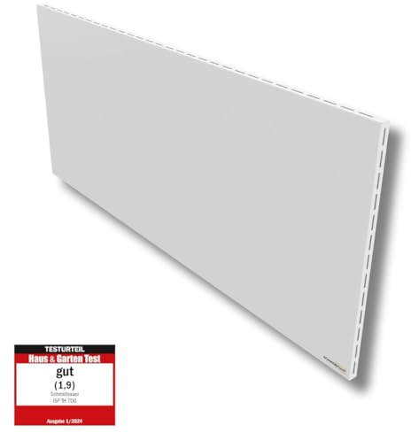SCHMIDBAUER® Infrarotheizung Hybrid 1100 Watt - integr. Thermostat/Standfuß - Infrarottechnik mit Raumluft-Konvektion - Elektroheizung - Direktheizung