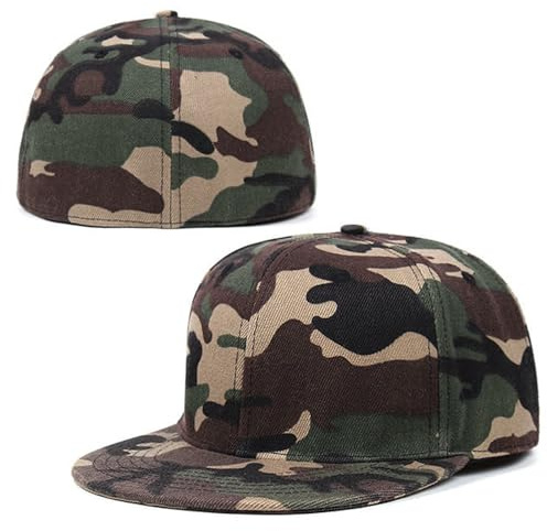 YEKEYI Flat Bill Visor Snapback Hat Blank Brim High Top End Trendy Lain Tone Baseball Cap Cowboyhut
