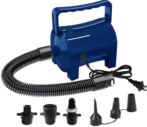 Artigarden Electric Air Pump Portable 460W Quick-Fill Air Pump Air Flow 45CFM 2.1PSI with Hose 5 Nozzles 120V AC Inflator Deflator Pump for Air Mattress Air Bed Inflatable Cushion Boat Swimming Ring