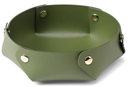 AORHOFJ Organizador de Escritorio de Cuero, Bandeja de Cuero, Organizador de Llaves de PU, Porta Reloj y Bandeja Organizadora