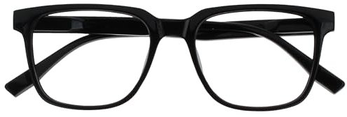 OPULIZE LEO Lunettes de Lecture - Monture Rectangulaire Large - Noir - Hommes Femmes - Charnières à Ressorts - R55-1 - +2.00