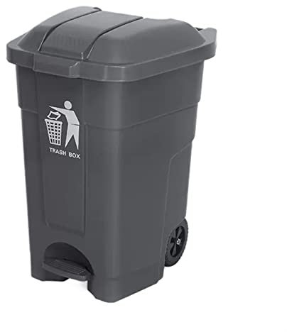 Bote de basura para uso en exteriores Botes de basura comerciales grandes, botes de basura for exteriores con pedales, botes de basura con ruedas de gran capacidad, contenedor de residuos extraíble co