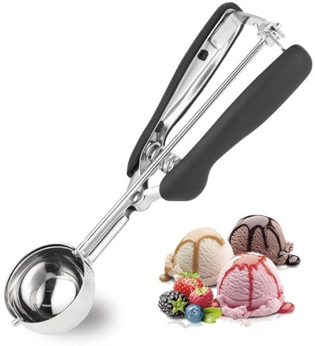 Eisportionierer Edelstahl, Ice Cream Scoop 5cm, Eislöffel, 304 Edelstahlmaterial, für Eiscreme, Fruchtfleisch, Fleischbällchen, Kuchen, Teig und Reisbällchen usw
