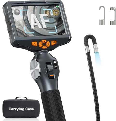 Teslong Autofokus Endoskopkamera mit Licht, 8.5mm Drehbar Endoskopkamera, Teslong Endoskopkamera Beweglicher Kopf, Endoskop 5.0 Zoll LCD-Bildschirm, Inspektionskamera Rohrkamera mit LED (1.55 Meter)