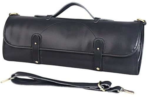 HiyyFloy Borsa per Coltello Chef Custodia per Coltello in Pelle con 10 Tasche Borsa per Attrezzi Multifunzione per Cucina, Campeggio, Viaggio