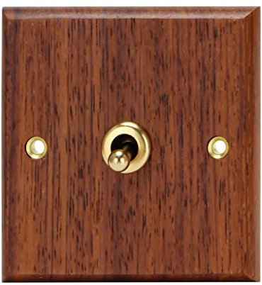 Giyofom 86 Type Solid Wood Panel Retro Brass Toggle Switch Socket